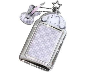 Fituenly Photocard Holder, Clear Pc Holder with Guitar Photocard Keychain, Cute Cat Rabbit Photocards Holder for Bus Card Photo Protector