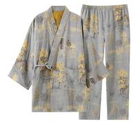Fituenly Pyjamas Japanese Kimono Pyjamas Hanboki Loungewear Jacquard Loose Tie Home Set Bathrobe Women