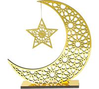 Fituenly Ramadan Eid Mubarak Decorations, Moon Star Table Ornaments - Detachable Ramadan Table Ornament, Islamic Eid Decor for Home & Gifts