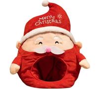 Fituenly Santa Claus Headgear Stuffed Christmas Hat Novelty Cosplay Props for Christmas Holiday Performance and Celebration