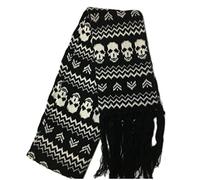 Fituenly Skeleton Scarf for Women Men Winter Knitted Warm Soft Scarves Punk Stylish Skull Shawl Wrap for Halloween Daily Wear