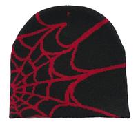 Fituenly Spider Web Beanie Hat Wool Knitted Hat Y2k Street Beanie for Men Women Winter Warm Beanie Fashion Hip Hop Skull Cap