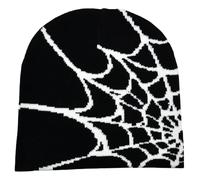Fituenly Spider Web Beanie - Loose Casual Hip Hop Wool Knit Hat for Men Women, Warm Pullover