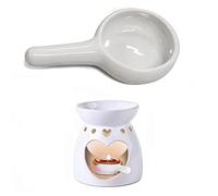 Fituenly Tea Light Candle Holders, Ceramic Candle Spoon Wax Burner Tea Light Holder Replacement Tealight Holders Ornaments with Handle for Essential Oil Burner Fragrance Aromatherapy Diffuser