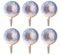 Fituenly Wall, Cute Donut-shaped, 6pcs Coat, Towel Hanger, Decorative Hanging Wall Hook, Strong Self Adhesive for Bathroom Kitchen