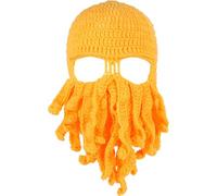 Fituenly Winter Warm Funny Tentacle Octopus Knitted Beanie Hat Handmade Windproof Ski Mask