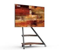 FITUEYES Design Floor TV Stand for 55-88 Inch TVs Load 60kg Angle adjustment ±20° TV Stand on Wheels with 2 shelves Eiffel Series