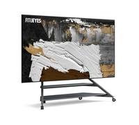 FITUEYES Design Floor TV Stand for 75-100 Inch TVs Load 85kg Height Adjustment TV Stand on Wheels with 2 shelves Eiffel Series