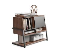 FITUEYES Design Large Record Player Stand with Door, HIFI Stand up to 120 Vinyl Records, Load Capacity 50KG, Eiffel Series
