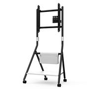 FITUEYES DESIGN Mobile TV Stand for for 46 50 55 60 65 Inch TV TV Cart with Shelves and Bag Height Adjustable 10 Position for Office, Studio, School and Home COLLECTOR Serie