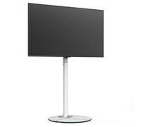 FITUEYES Minimalism White TV Stand for 32-60 Inch Tall TV Floor Stand Base with Marbled Glass Base,Swivel Height Adjustable Holds 40kgs Stylish Master Series Max VESA 400x400