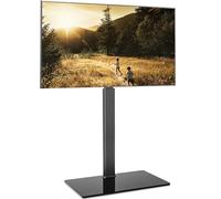 FITUEYES TV Floor Stand for 32 to 60 inch TVs, Height Adjustable, Black | Free Standing TV Stand, Holds 30kgs, Max VESA 600x400mm, with Swivel Bracket