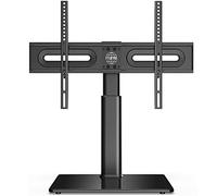 FITUEYES Universal TV Stand for 32 to 65 Inch TV,Tabletop TV Pedestal Stand with Swivel Bracket,Height Adjustable, Easy Assembly Black TT105202GB