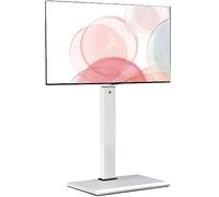 FITUEYES White TV Floor Stand with Iron Base for 27-65 Inch TV, Universal TV Stand Swivel & Height Adjustable, Tall TV Stand Holds 40kg