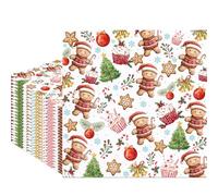 Fitumiw 80Pcs Gingerbread Paper Napkins Christmas Cookies Disposable Napkins Xmas Gingerbread Man Printed Decorative Napkins for Baby Shower Birthday Party Supplies Table Decor