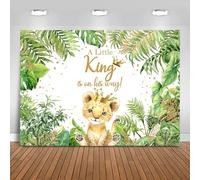Fitumiw Lion Baby Shower Backdrop 8x6ft A Little King is On His Way Baby Shower Background Party Decorations for Boy Safari Baby Lion Banner Photo Booth Props