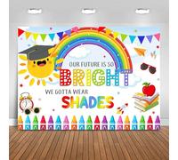 Fitumiw Preschool Graduate Backdrop 8x6ft Our Future is So Bright We Gotta Wear Shades Kindergarten Graduation Background Party Decorations Class of 2026 Kids Graduation Banner Photo Booth Props