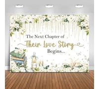 Fitumiw Wedding Backdrop 10x7ft White Floral The Next Chapter of Their Love Story Begins Party Decorations Background Cheers to Wedding Bridal Shower Engagement Banner Photo Booth Props