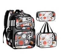 Fitvc 3PCS Clear Backpack for Boys - Kids Clear Backpacks with Clear Lunch Bag and Clear Pencil Case for School Heavy Duty Clear Bookbag See Through Backpack for Kids
