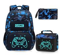 Fitvc Backpack For Boys, Middle-School Elementary Bookbag, Game001-backpack Set, 17 Inches, Classic