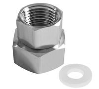 Fitvell 304 Stainless Steel Garden Hose Adapter 3/4"GHT Female to 1/2"NPT Female Water Pipe Connector with Washer