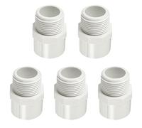 Fitvell 5PCS PVC Pipe Fitting 1-1/2" NPT Male Thread PVC Pipe Adapter Connector Union Coupling Schedule 40 (Slip to Male Thread)