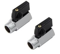 Fitvell Brass Mini Ball Valve 1/2" NPT Female x Male Thread Shut Off Valve Chrome Plated 2PCS