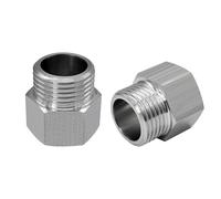 Fitvell Stainless Steel Garden Hose Adapter, 3/4" GHT Male X 3/4" NPT Female Garden Hose Thread to Pipe Thread Convert Fitting Connector (Pack of 2)