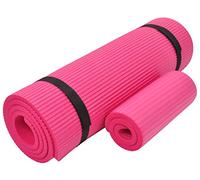 Fitvids 1/2-Inch Extra Thick High Density Anti-Tear Exercise Yoga Mat with Knee Pad and Carrying Strap, Pink