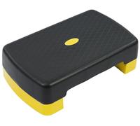 Fitvids 18" Workout Aerobic Stepper Step Platform with 2 Risers, Lightweight Portable Step Up Platform Trainer, Adjustable Height 3.2’’ 5.5’’ for Home Gym, Black and Yellow