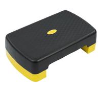 Fitvids 18" Workout Aerobic Stepper Step Platform with 2 Risers, Lightweight Portable Step Up Platform Trainer, Adjustable Height 3.2’’ 5.5’’ for Home Gym, Black and Yellow