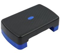 Fitvids 18" Workout Aerobic Stepper Step Platform with 2 Risers, Lightweight Portable Step Up Platform Trainer, Adjustable Height 3.2’’ 5.5’’ for Home Gym, Black and Blue