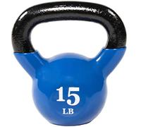 Fitvids All-Purpose Color Vinyl Coated Kettlebell, 15 Pounds