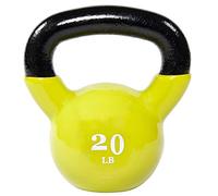 Fitvids All-Purpose Color Vinyl Coated Kettlebell, 5-50 Pounds, Yellow