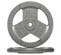 Fitvids Cast Iron 1-Inch Standard Weight Plate for Strength Training & Weightlifting, Multiple Weights Available, 35LB (Pair)