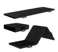 Fitvids Folding Exercise Gymnastics Mat for Tumbling, 2'x6'x2" Gym Workout Mat with Carrying Handles High-Density Anti-Tear Portable Fitness Aerobics Mats for Home Gym Yoga Pilates MMA Core Training