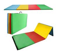 Fitvids Gymnastics Mats for Tumbling, 4'x8'x2" Folding Exercise Gym Mat with Carrying Handles High-Density Anti-Tear Martial Arts Fitness Aerobics Mat for Home Gym Yoga Pilates MMA Core Training