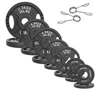 Fitvids Standard Weight Plates Set 1 Inch 120 lbs (2-25 lbs) Weight Plates for Home Strength Training Non-Slip Edge
