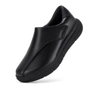FitVille Extra Wide Diabetic Leather Dress Shoes for Men - Casual Slip On Oxfords for Swollen Feet, Jet Black, 14, X-Wide