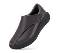 FitVille Extra Wide Diabetic Leather Shoes for Men Dress Shoes Casual Slip On Oxfords Shoes for Swollen Feet, Brown, 11.5, X-Wide