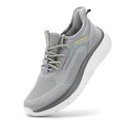 FitVille Extra Wide Fit Trainers for Men Slip On Arch Support Road Running Shoes Lightweight Athletic Sneakers for Gym Fitness Jogging Walking, Graphite and Black Edge, 8.5, X-Wide