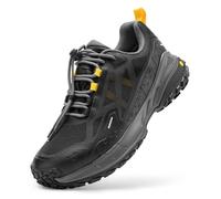 FitVille Men’s Waterproof Hiking Shoes Extra Wide Width Non-Slip Walking Shoes Outdoor Trekking Trainers X-Wide 9.5 UK Black