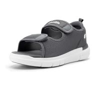 FitVille Men's Diabetic Sandals Extra Wide Edema Shoes with Adjustable Strap Wide Width Slippers for Swollen Feet Wide 10.5 UK Steel Grey