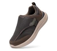 FitVille Mens Diabetic Shoes Extra Wide Fit Trainers, Adjustable Easy Close Orthopedic Slippers for Swollen Feet Plantar Fasciitis