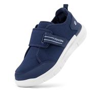 FitVille Mens Diabetic Shoes Extra Wide Fit Trainers with Adjustable Strap for Swollen Feet Plantar Fasciitis V10, Navy Blue, 8.5 UK X-Wide