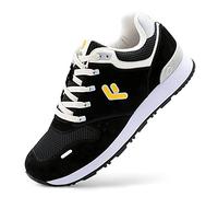 FitVille Mens Extra Wide Classic Trainers,Lightweight Breathable Trainers Running Walking Shoes for Flat Feet- ArchPower Sneakers Black Black UK 8.5