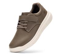 FitVille Mens Extra Wide Fit Diabetic Shoes with Adjustable Strap Comfortable Casual Leather Walking Shoes for Swollen Feet Plantar Fasciitis Coffee
