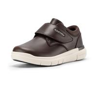 FitVille Men's Extra Wide Fit Leather Shoes, Walking Shoes with Hook & Loop Straps - EasyTop Deluxe Dress Shoes V4 Wide 10 UK Dark Brown