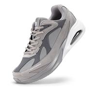 FitVille Mens Extra Wide Fit Trainers Arch Support Air Cushion Running Sneakers Comfortable Jogging Shoes for Heel Pain Relief Plantar Fasciitis - HeelAero V1 Slate Grey