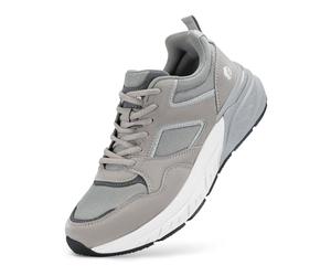 FitVille Mens Extra Wide Fit Trainers Arch Support Walking Shoes Breathable Running Sneakers for Outdoor, Frost Grey, 12, X-Wide